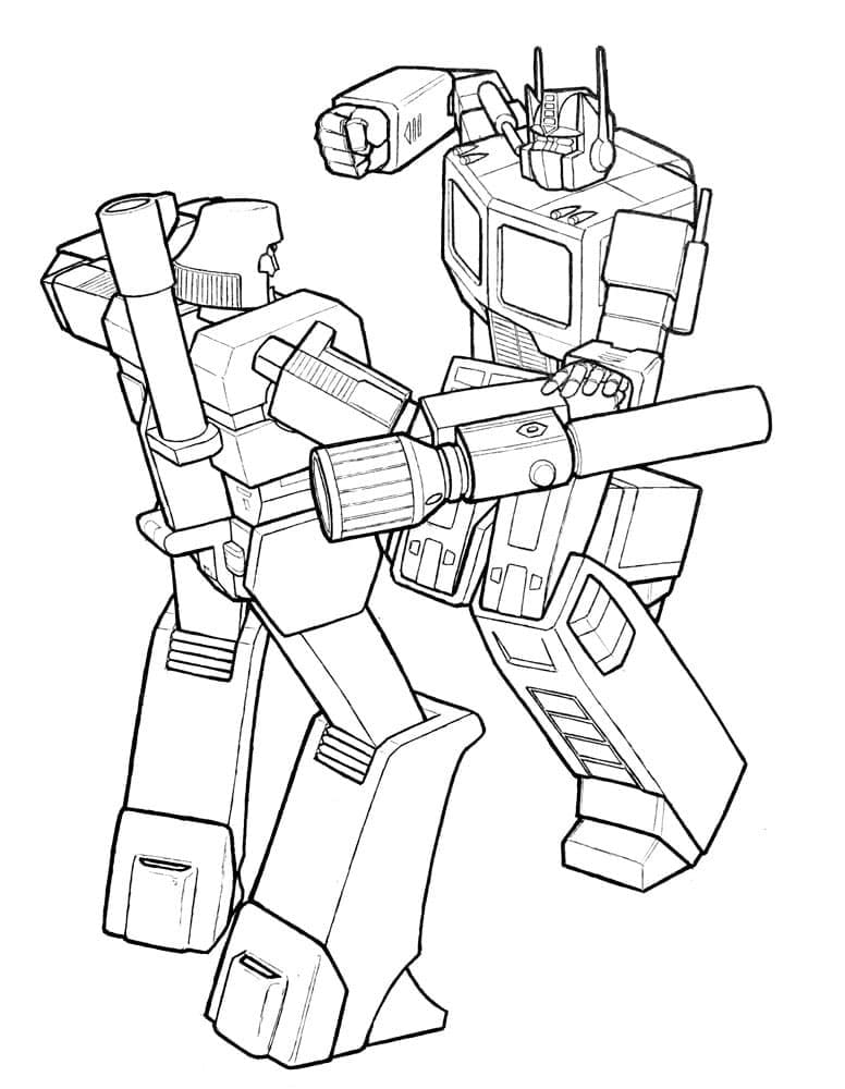 Desenho Megatron e Optimus para Colorir