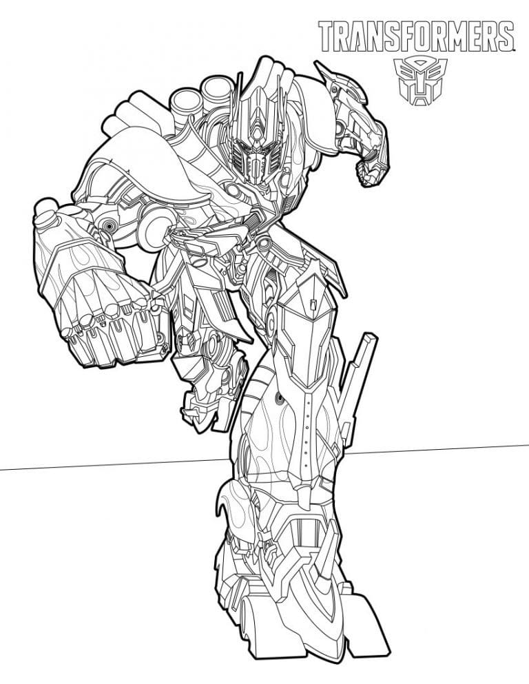Desenho Optimus Correndo para Colorir
