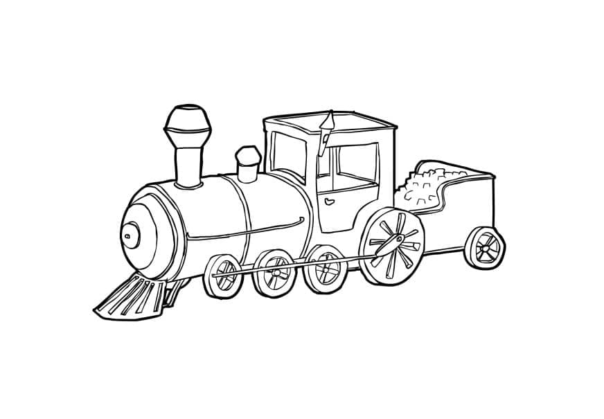 Desenho de Motor de Trem para Colorir