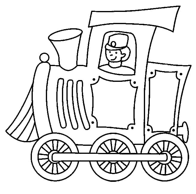 Desenho de Trem Grátis para Crianças para Colorir