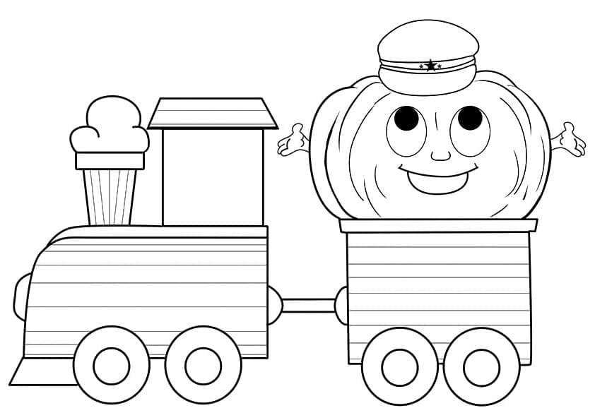 Desenho de Trem Grátis para Colorir