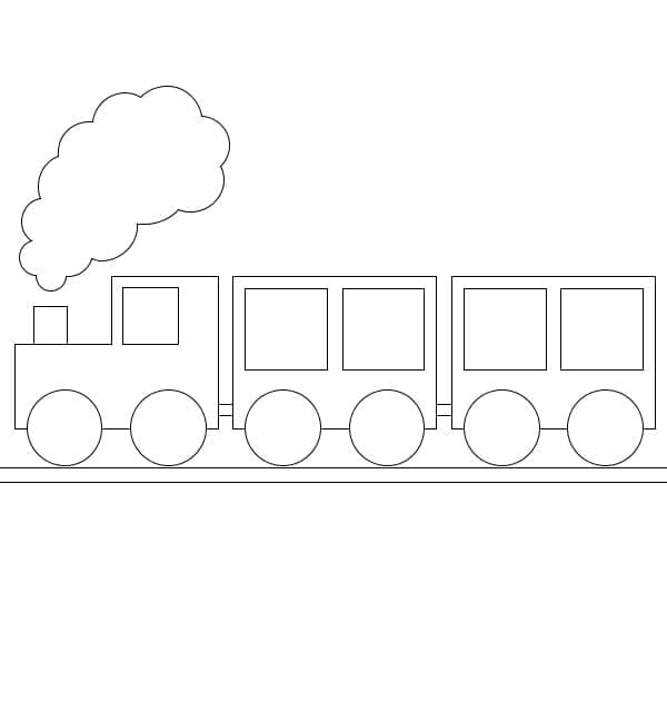 Desenho de Trem Muito Simples para Colorir