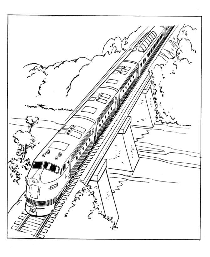 Desenho de Trem Normal para Colorir