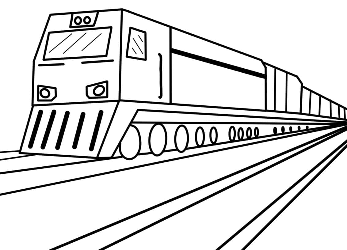 Desenho de Trem de Carga para Colorir