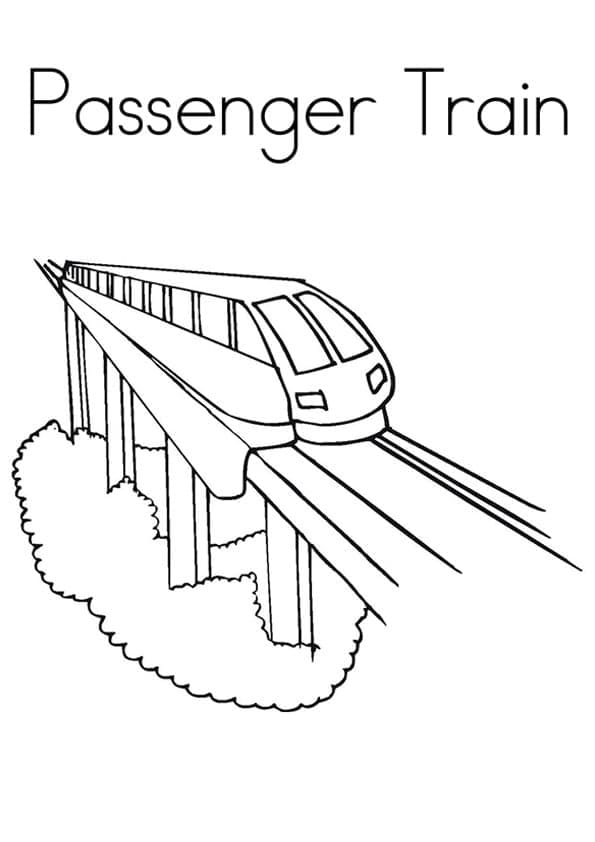Desenho de Trem de Passageiros para Colorir