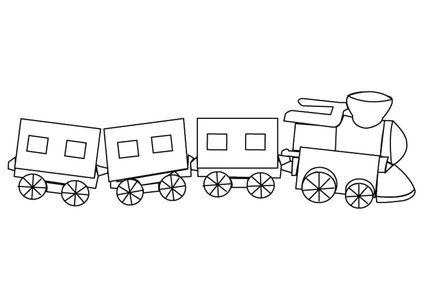 Desenho de um Trem Fácil para Colorir