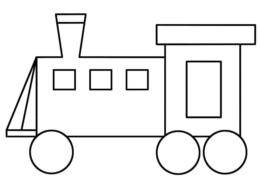 Desenho de um Trem Muito Simples para Colorir