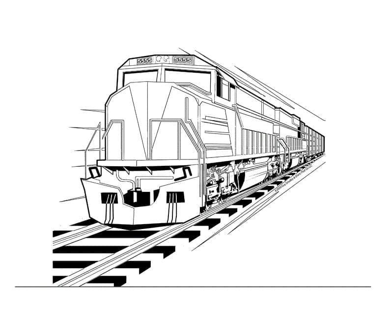 Desenho de um Trem Normal para Colorir