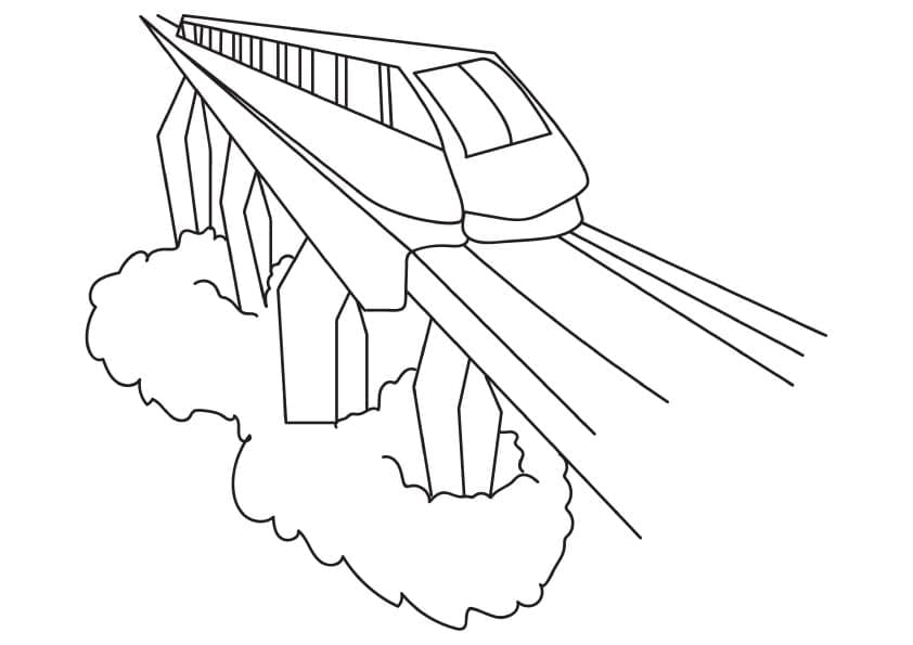 Desenho de um Trem Simples para Colorir