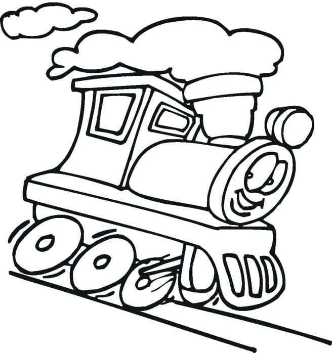 Desenho de um Trem de Desenho Animado para Colorir