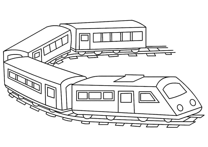 Desenho de um Trem de Passageiros para Colorir