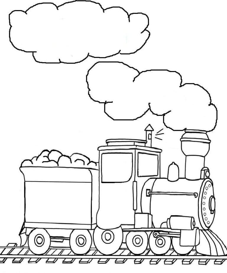 Desenho de um Trem para Colorir