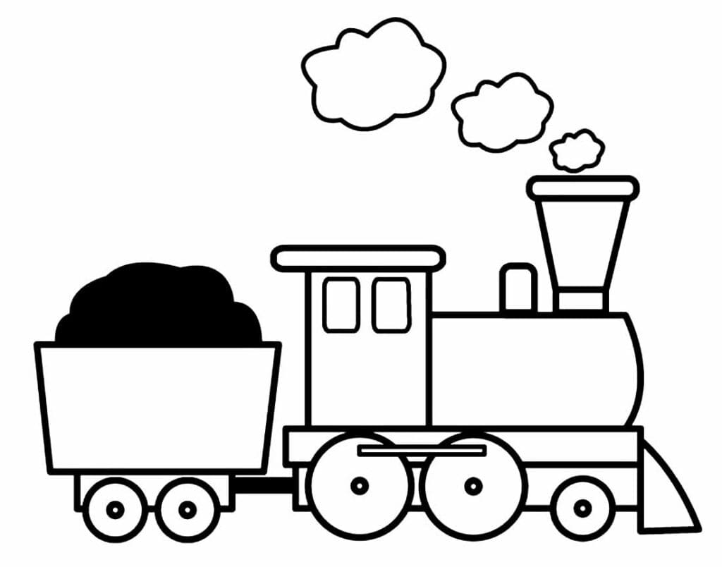 Desenhos de um Trenzinho Fofo para Colorir