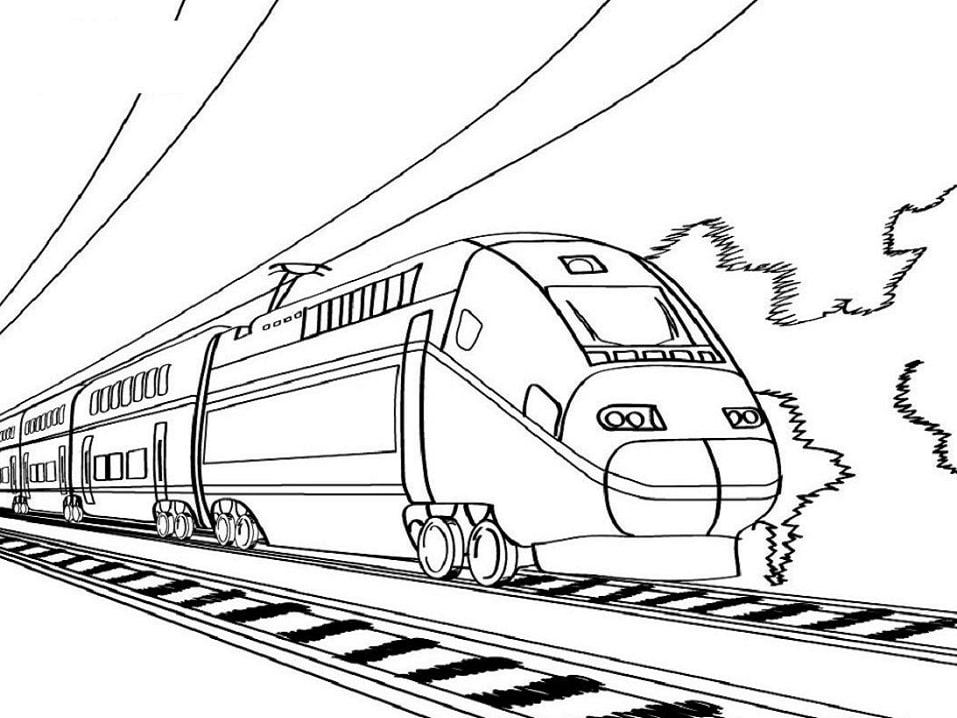 Desenho Trem de Velocidade para Colorir