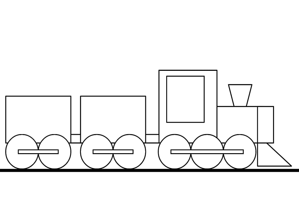 Desenho Trem Simples para Colorir