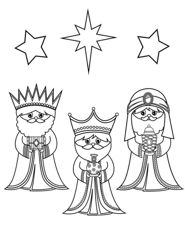Desenho de Três Réis Magos para Imprimir Imprimivel Pdf