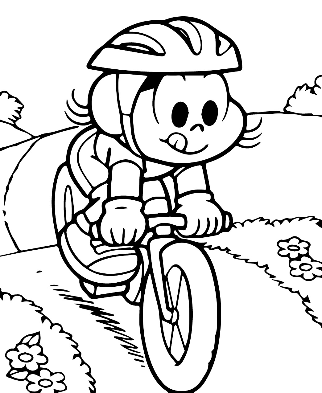 Desenhos de Monica Anda de Bicicleta para Colorir