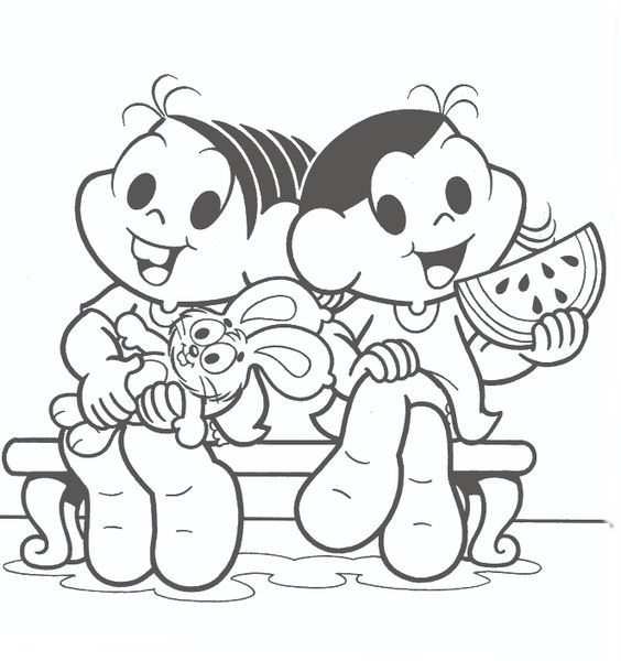 Desenhos de Monica e Magali para Colorir