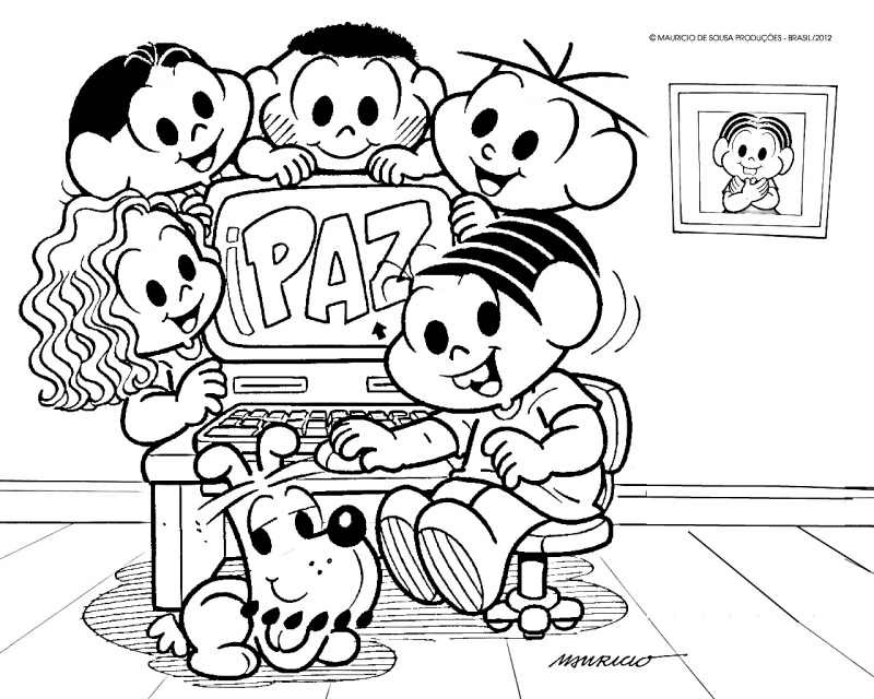 Desenhos de Turma da Monica Grátis para Crianças para Colorir