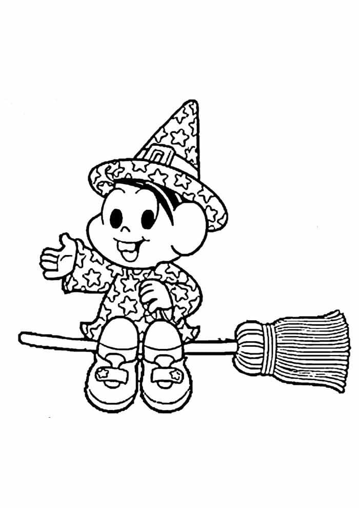 Desenho da Monica no Halloween Turma da Monica para Colorir