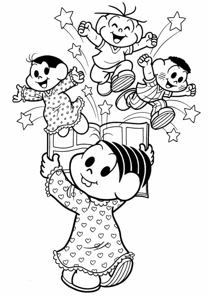 Desenho de Quadrinho da Turma da Monica para Colorir