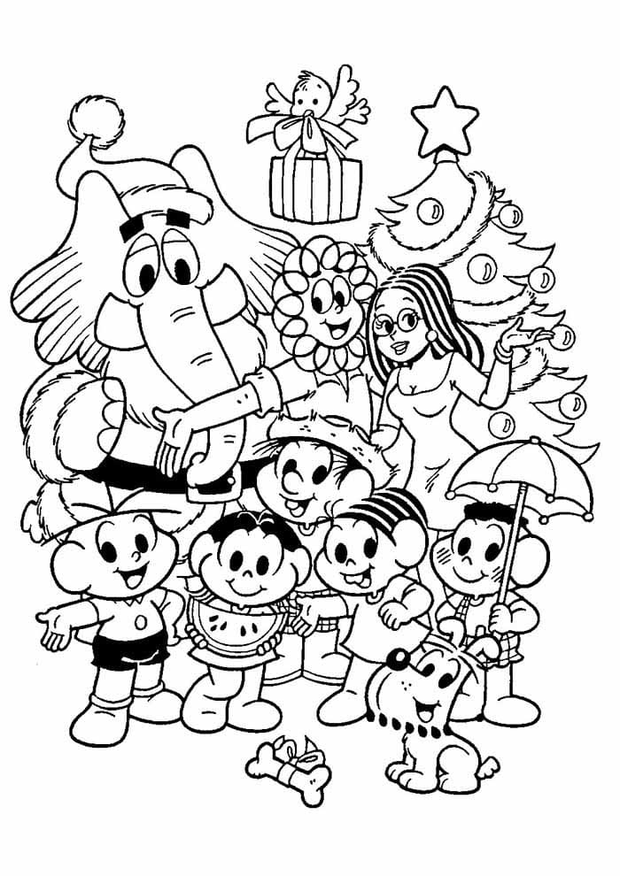 Desenho dos Personagens de Turma da Monica para Colorir