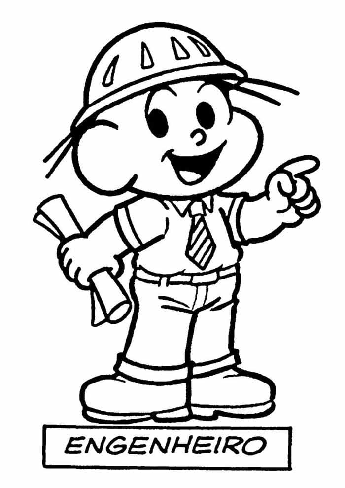 Desenho Engenheiro de Turma da Monica para Colorir