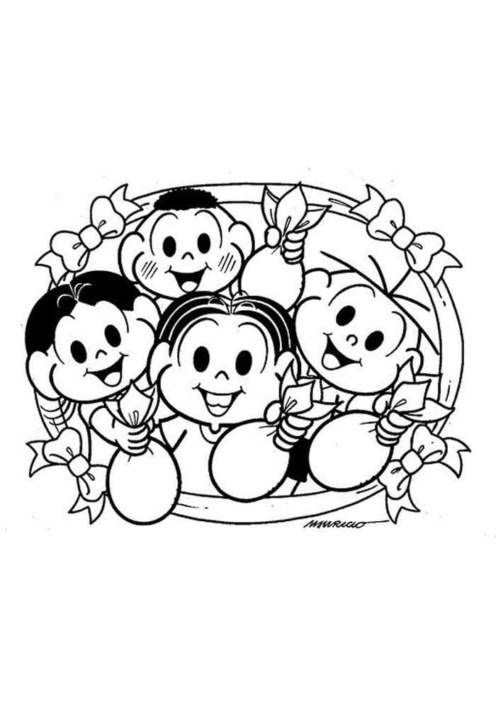 Desenho Pdf Turma da Monica