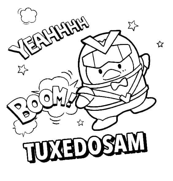 Desenho De Imprimivel Tuxedo Sam Para Criancas Para Colorir