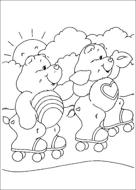 Desenho de Ursinhos Carinhosos Atividade Educativa para Colorir Pdf