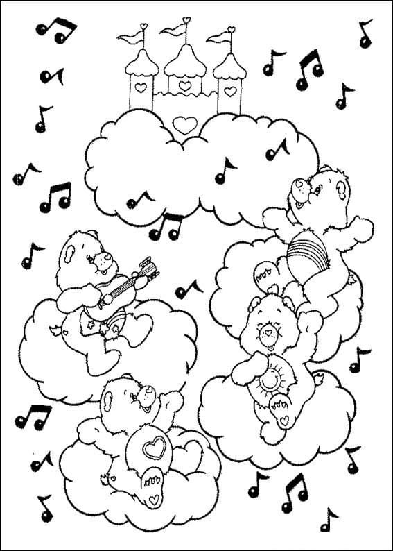 Desenho de Ursinhos Carinhosos Atividade para Colorir Pdf