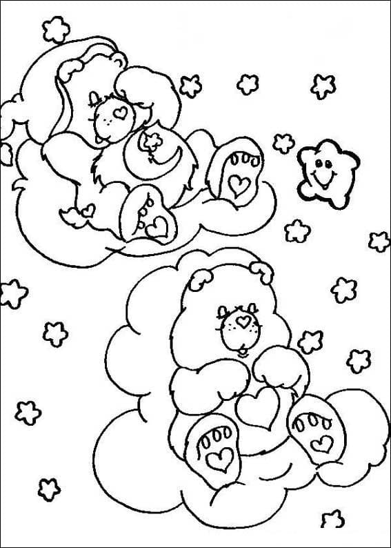 Desenho de Ursinhos Carinhosos Foto para Colorir com Lápis de Cor
