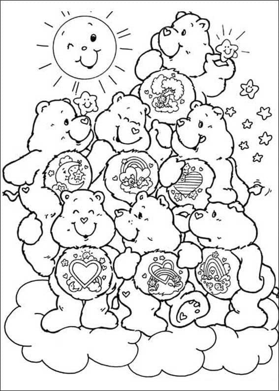 Desenho de Ursinhos Carinhosos Imagens para Colorir Download