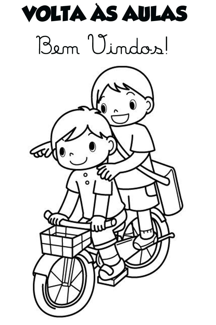 Desenho de Voltá as Aulas Atividade Infantil para Colorir Online Pdf