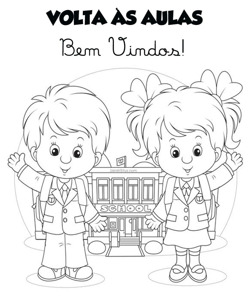 Desenho de Voltá as Aulas Atividade Infantil para Imprimir Imprimivel