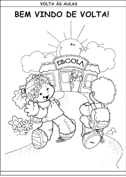 Desenho de Voltá as Aulas Atividade para Colorir Pdf