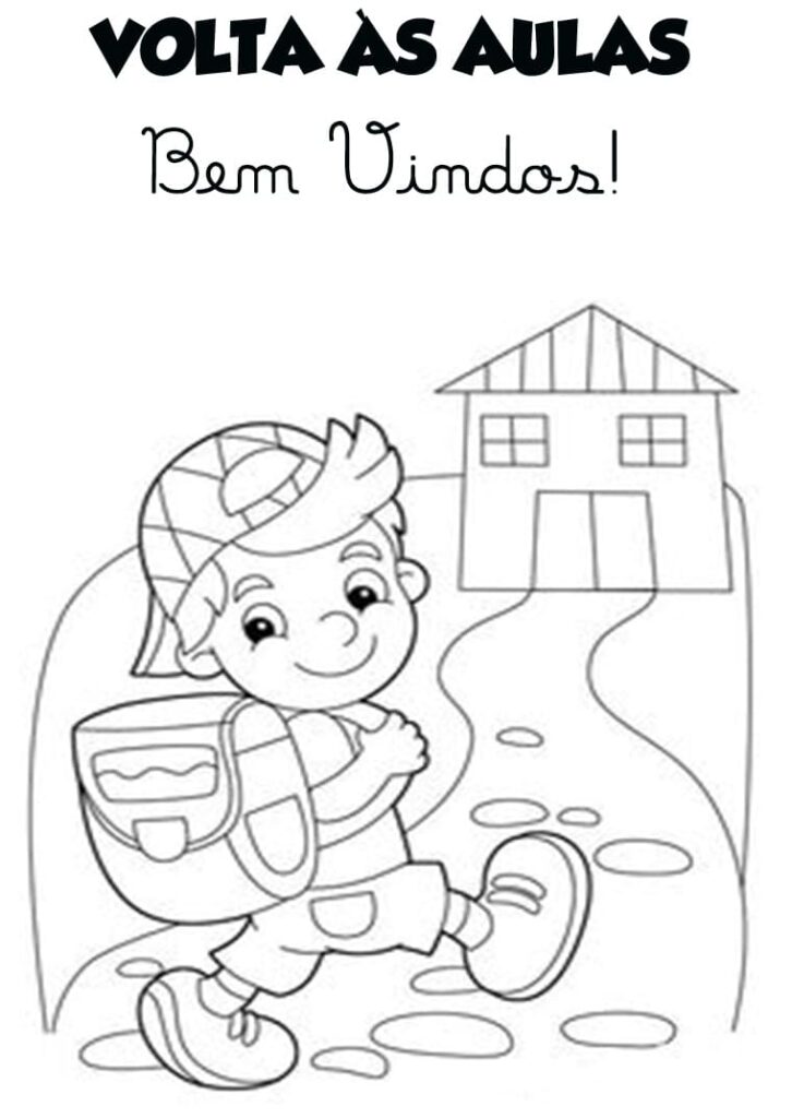 Desenho de Voltá as Aulas Ilustração para Imprimir em Pdf