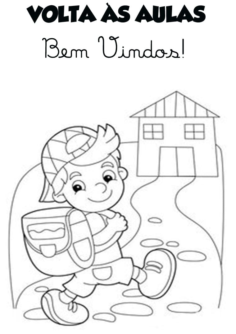 Desenho de Voltá as Aulas Ilustração para Imprimir em Pdf