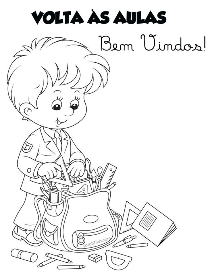 Desenho de Voltá as Aulas Imagens para Colorir Download