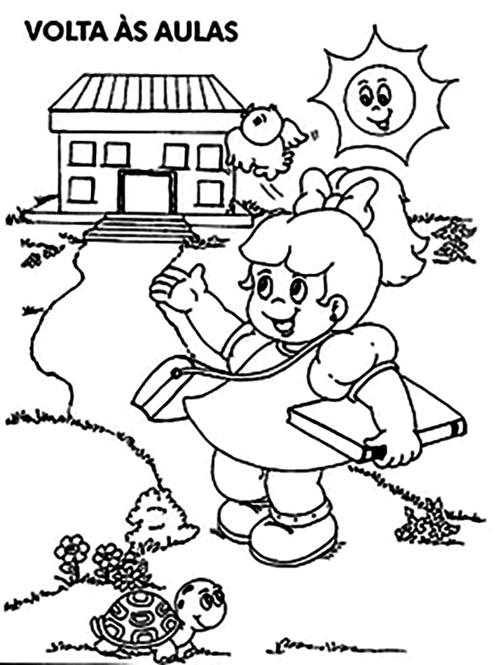 Desenho de Voltá as Aulas Imagens para Imprimir Grátis
