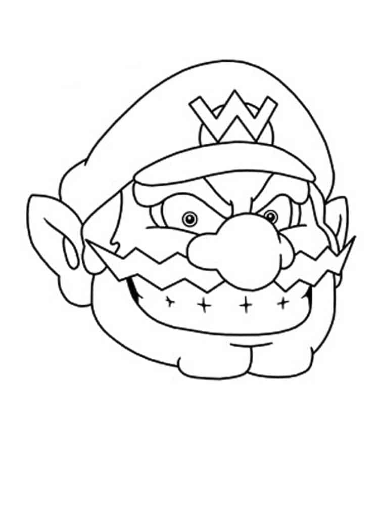 Desenho de o Rosto de Wario para Colorir