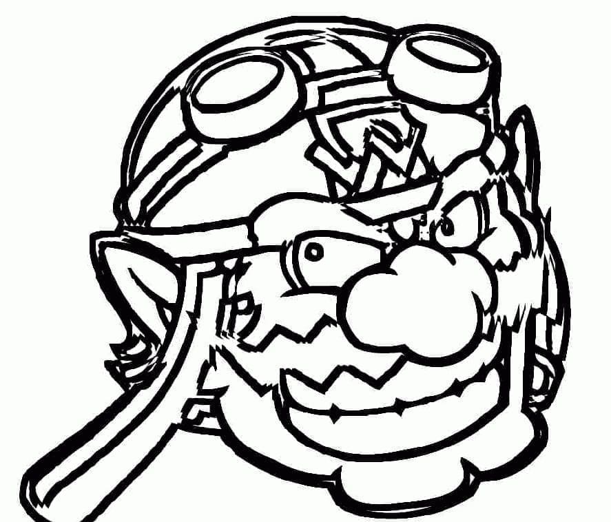 Desenho de Rosto de Wario para Colorir