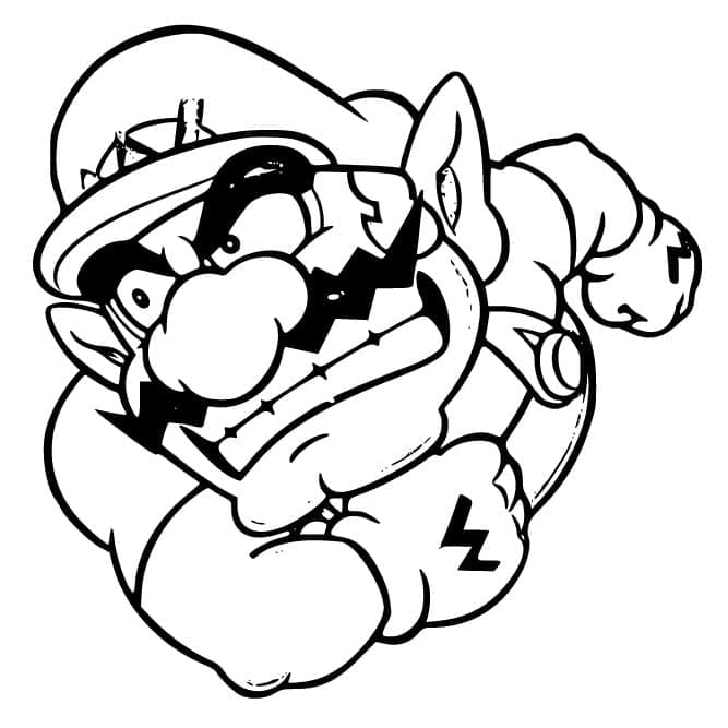 Desenho de Wario Bravo para Colorir