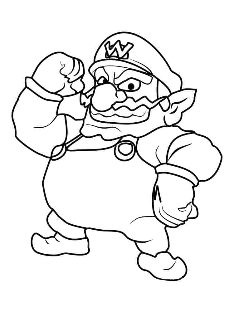 Desenho de Wario Grátis para Colorir
