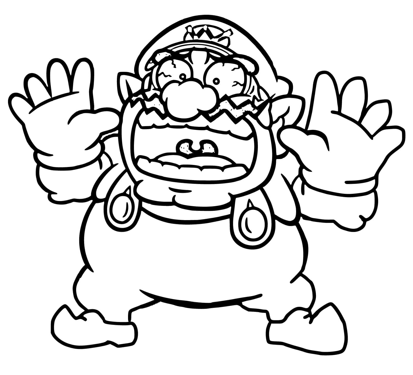 Desenho de Wario Louco para Colorir