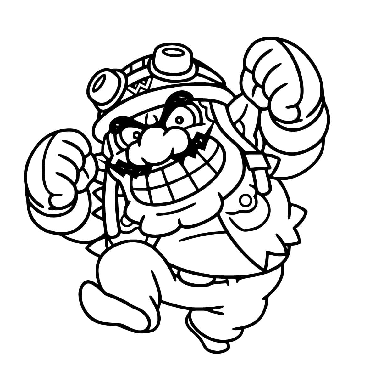 Desenho de Wario Malvado para Colorir