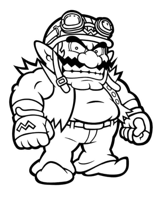 Desenho de Wario de Mário Bros para Colorir