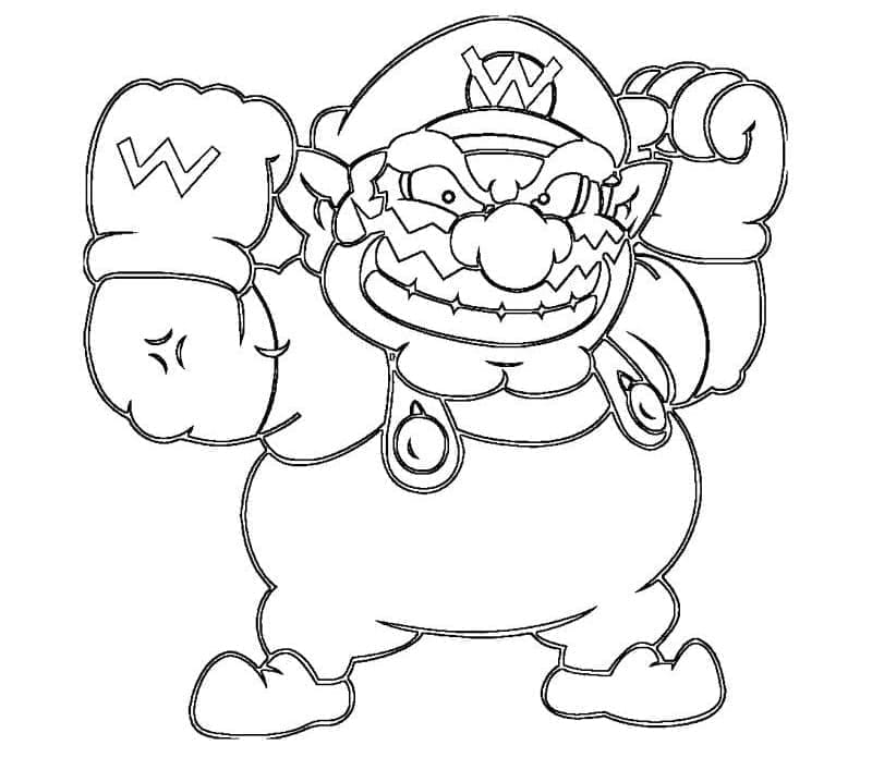 Desenho de Wario de Super Mário para Colorir