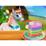 Pony Cooking Rainbow Cake